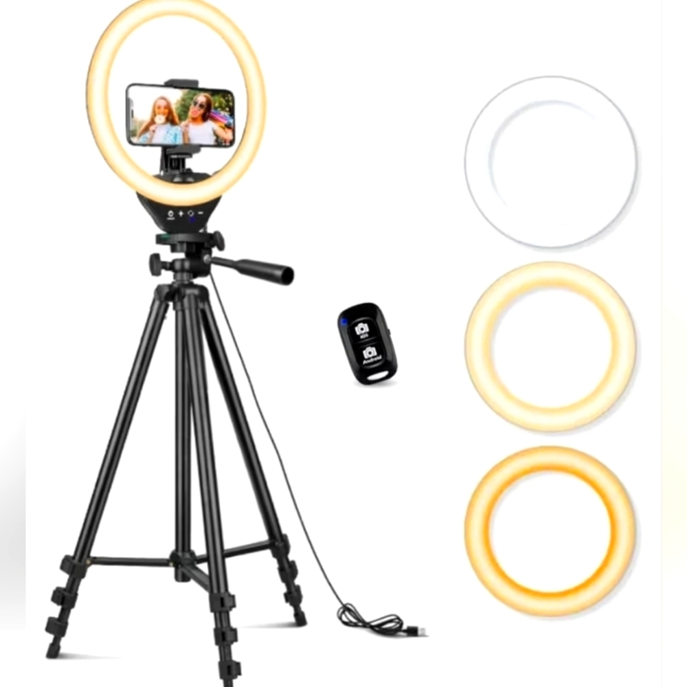 NEW! Sensyne 10'' Ring Light with 50'' Extendable Tripod Stand, LED Circle Light
